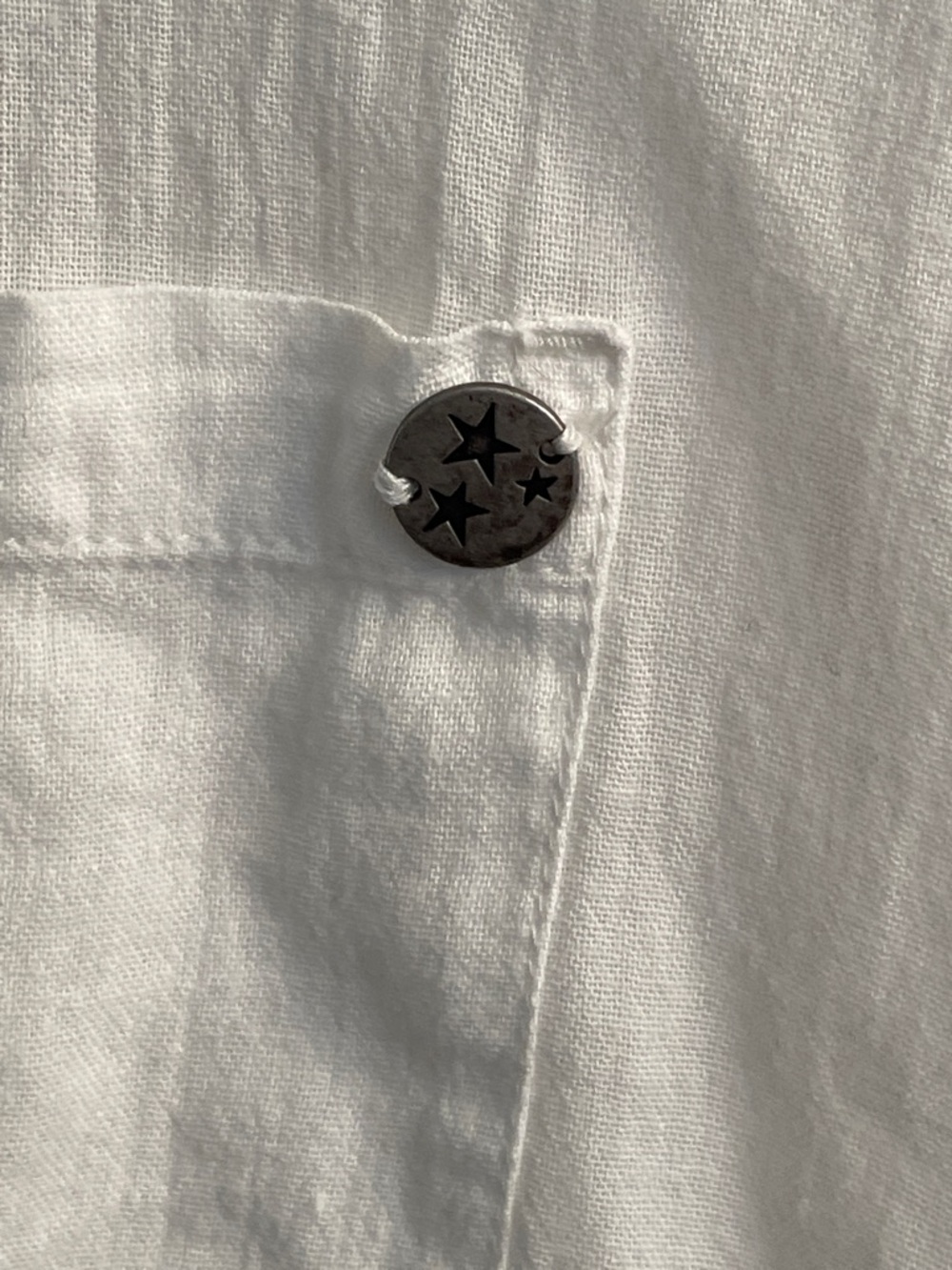 William Rast White Button-Down Short Sleeve Shirt - Picture 4 of 6